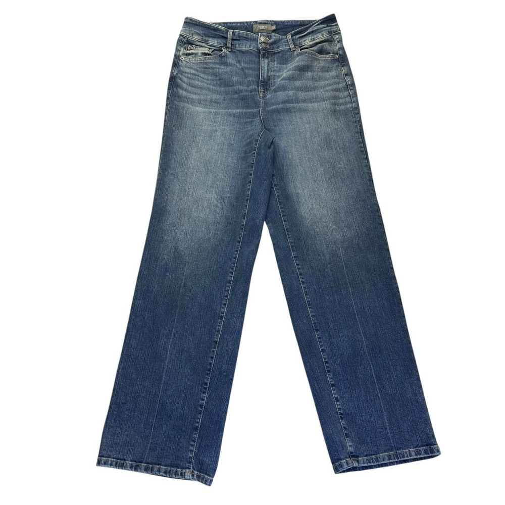 Torrid Plus SZ 16 T Blue Wash Feel The Fit Double Button Fly Flare Leg Jeans